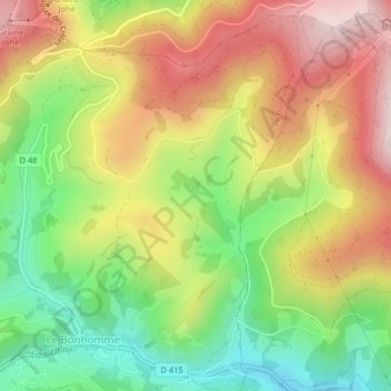 Mapa topográfico Faurupt, altitude, relevo