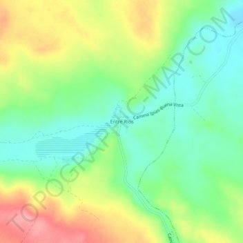 Mapa topográfico Entre Rios, altitude, relevo
