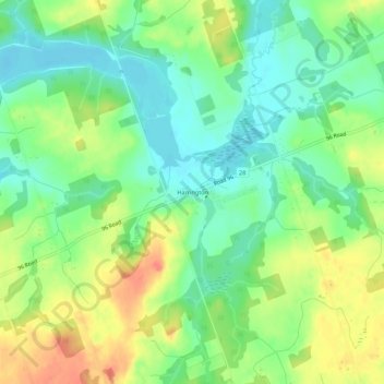 Mapa topográfico Harrington, altitude, relevo