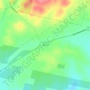 Mapa topográfico Mariño, altitude, relevo