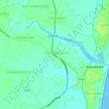 Mapa topográfico Vittalapuram, altitude, relevo