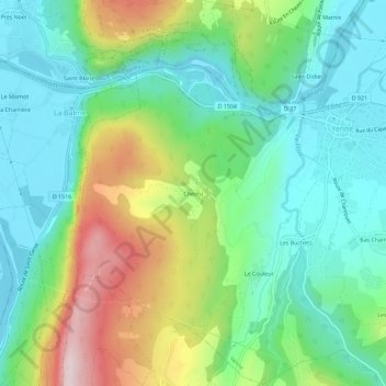 Mapa topográfico Chevru, altitude, relevo