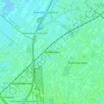 Mapa topográfico Holkerveen, altitude, relevo