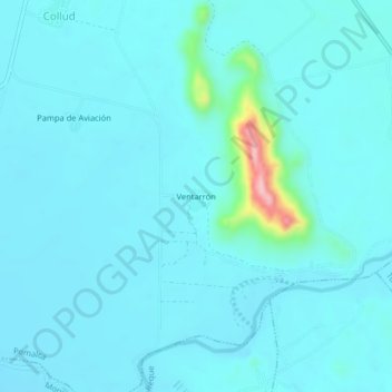Mapa topográfico Ventarrón, altitude, relevo