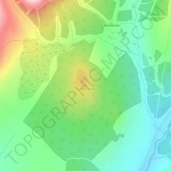Mapa topográfico Craigengillan, altitude, relevo