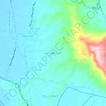 Mapa topográfico Cabugbugan, altitude, relevo