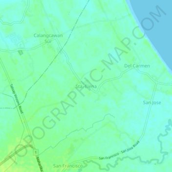 Mapa topográfico Sta. Elena, altitude, relevo