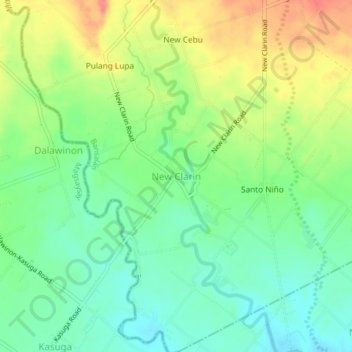 Mapa topográfico New Clarin, altitude, relevo