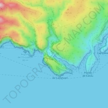Mapa topográfico Dalle du Chat, altitude, relevo