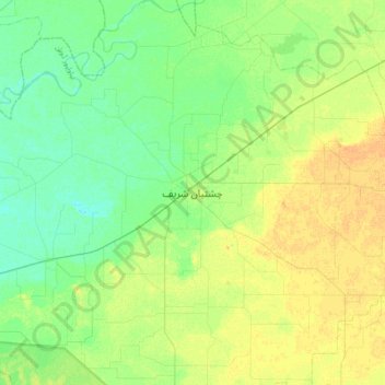 Mapa topográfico Chishtian Sharif, altitude, relevo