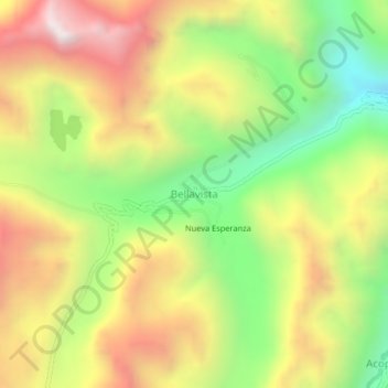 Mapa topográfico Bellavista, altitude, relevo