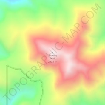 Mapa topográfico Swasey Peak, altitude, relevo