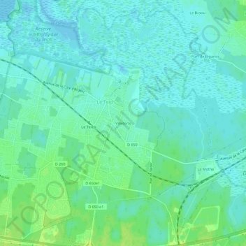 Mapa topográfico Villetorte, altitude, relevo