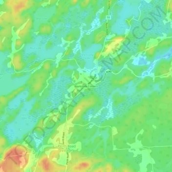 Mapa topográfico Raymonds Corners, altitude, relevo