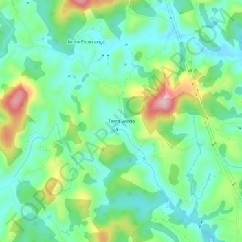 Mapa topográfico Terra Verde, altitude, relevo