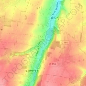 Mapa topográfico Saint-Ouen, altitude, relevo