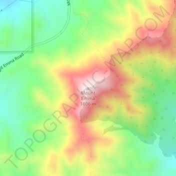 Mapa topográfico Mount Emma, altitude, relevo