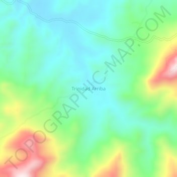 Mapa topográfico Trinidad Arriba, altitude, relevo
