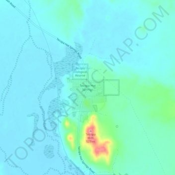 Mapa topográfico Tecopa Hot Springs, altitude, relevo