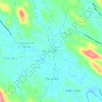 Mapa topográfico Ramapuram, altitude, relevo