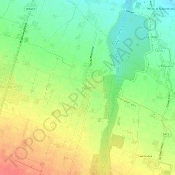 Mapa topográfico Vigatto, altitude, relevo