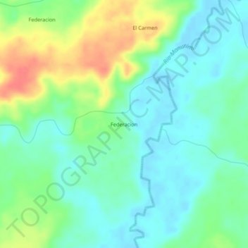 Mapa topográfico Federacion, altitude, relevo
