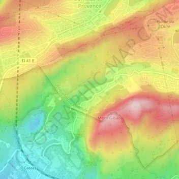 Mapa topográfico Les Sardons, altitude, relevo