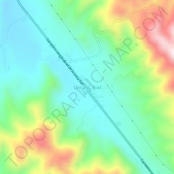 Mapa topográfico Union Capiri, altitude, relevo