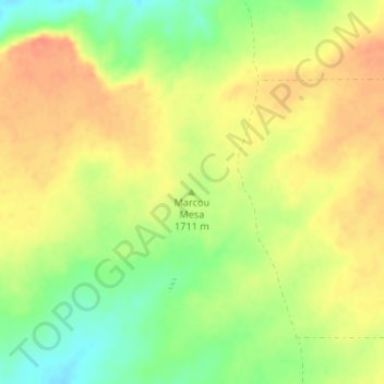 Mapa topográfico Marcou Mesa, altitude, relevo