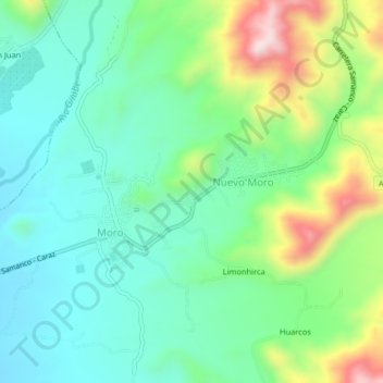 Mapa topográfico El Arenal, altitude, relevo