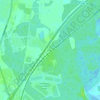 Mapa topográfico O'Leary, altitude, relevo