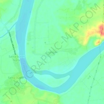 Mapa topográfico Lapogan, altitude, relevo