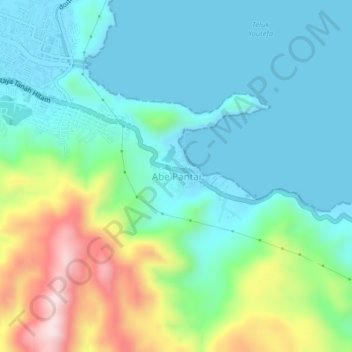 Mapa topográfico Abe Pantai, altitude, relevo
