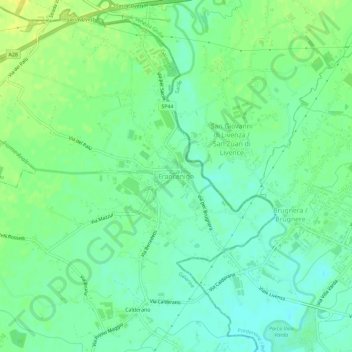 Mapa topográfico Francenigo, altitude, relevo