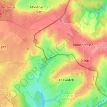 Mapa topográfico Le Petit Moulin, altitude, relevo
