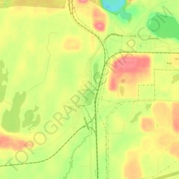 Mapa topográfico Kelly Lake, altitude, relevo