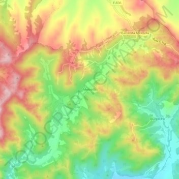 Mapa topográfico Melosilla, altitude, relevo