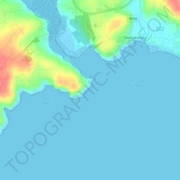 Mapa topográfico Downeen Point, altitude, relevo
