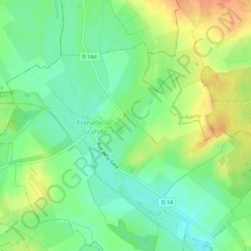 Mapa topográfico Docelle, altitude, relevo