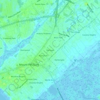 Mapa topográfico Heritage, altitude, relevo