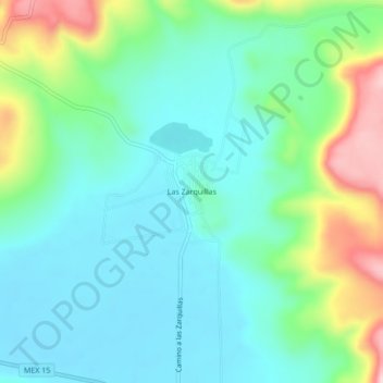 Mapa topográfico Las Zarquillas, altitude, relevo