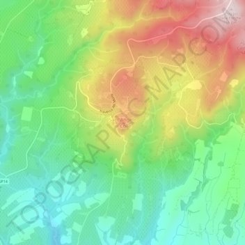 Mapa topográfico Sant'Angelo in Colle, altitude, relevo