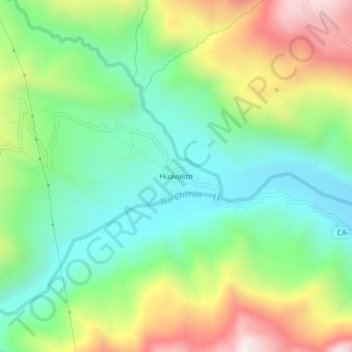 Mapa topográfico Huavalito, altitude, relevo