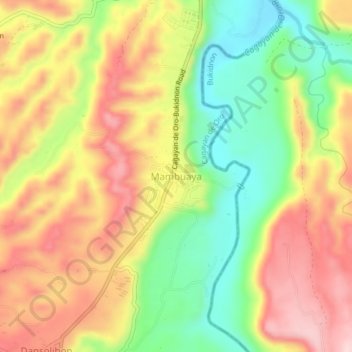 Mapa topográfico Mambuaya, altitude, relevo