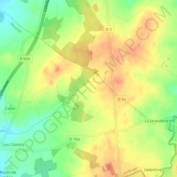 Mapa topográfico Fosse Billier, altitude, relevo