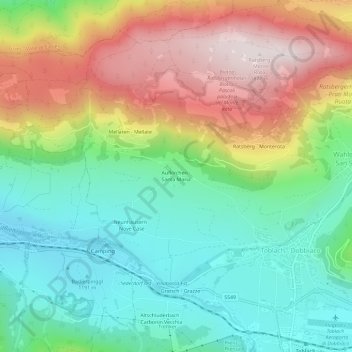 Mapa topográfico Aufkirchen - Santa Maria, altitude, relevo