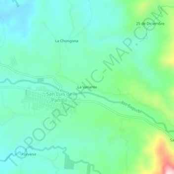Mapa topográfico La Variante, altitude, relevo