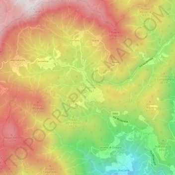 Mapa topográfico Le Piastre, altitude, relevo