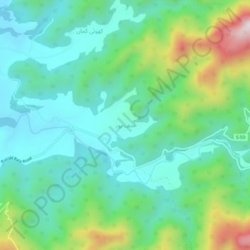 Mapa topográfico Najafpur, altitude, relevo