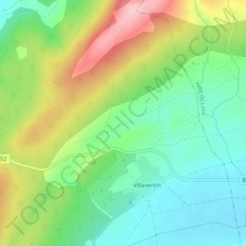Mapa topográfico La Cueza, altitude, relevo